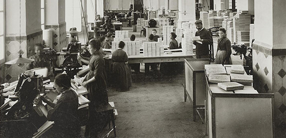 employees working in a Swiss chocolate factory