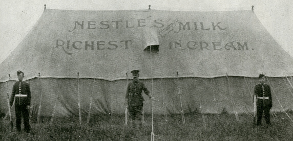 Nestlé advertising on a soldiers canteen