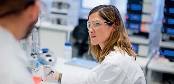 researchers at work