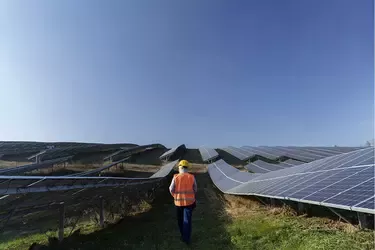 person-near-alternative-energy-plant
